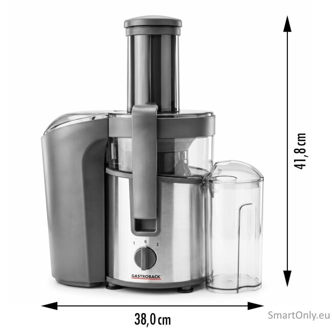 Gastroback Vital Juicer Plus | 40116 | Type Centrifugal juicer | Silver/Black | 800 W | Extra large fruit input | Number of speeds 2 3