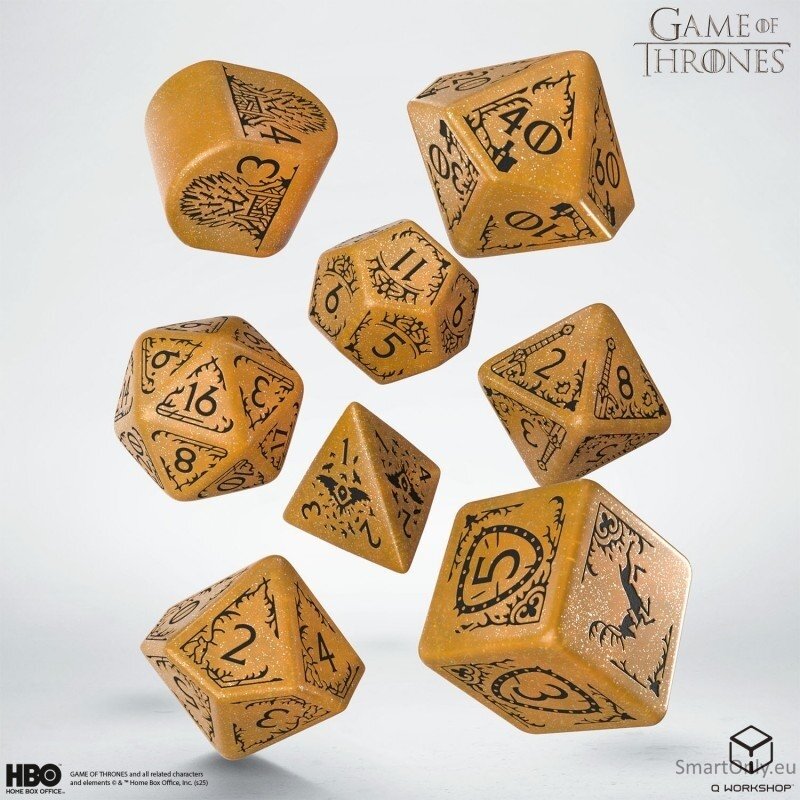 Game of Thrones. Baratheon kauliukų rinkinys Q-WORKSHOP 1 Game of Thrones. Baratheon kauliukų rinkinys Q-WORKSHOP 1