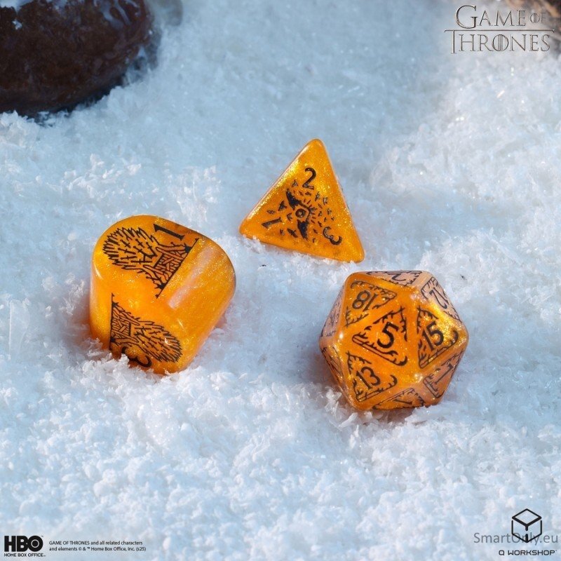 Game of Thrones. Baratheon kauliukų rinkinys Q-WORKSHOP 8 Game of Thrones. Baratheon kauliukų rinkinys Q-WORKSHOP 8