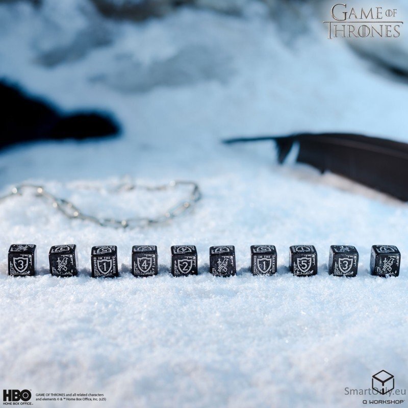Game of Thrones. Night's Watch kauliukų rinkinys 10xD6 Q-WORKSHOP 1