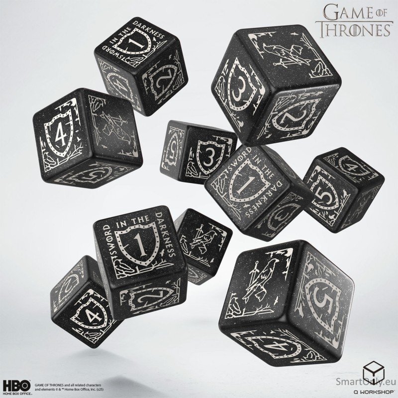 Game of Thrones. Night's Watch kauliukų rinkinys 10xD6 Q-WORKSHOP 2