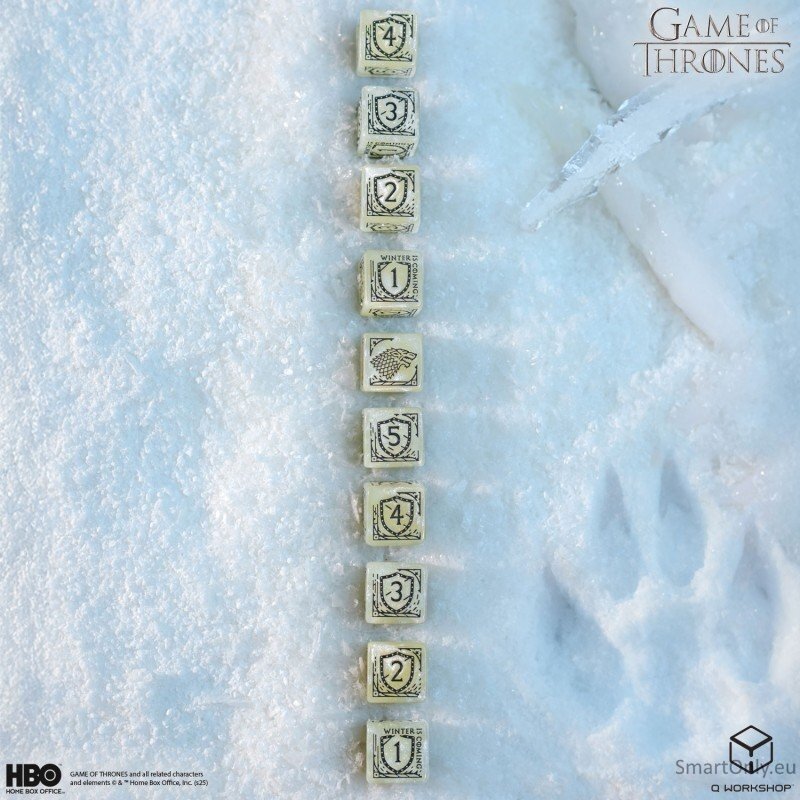 Game of Thrones. Stark kauliukų rinkinys 10xD6 Q-WORKSHOP 5