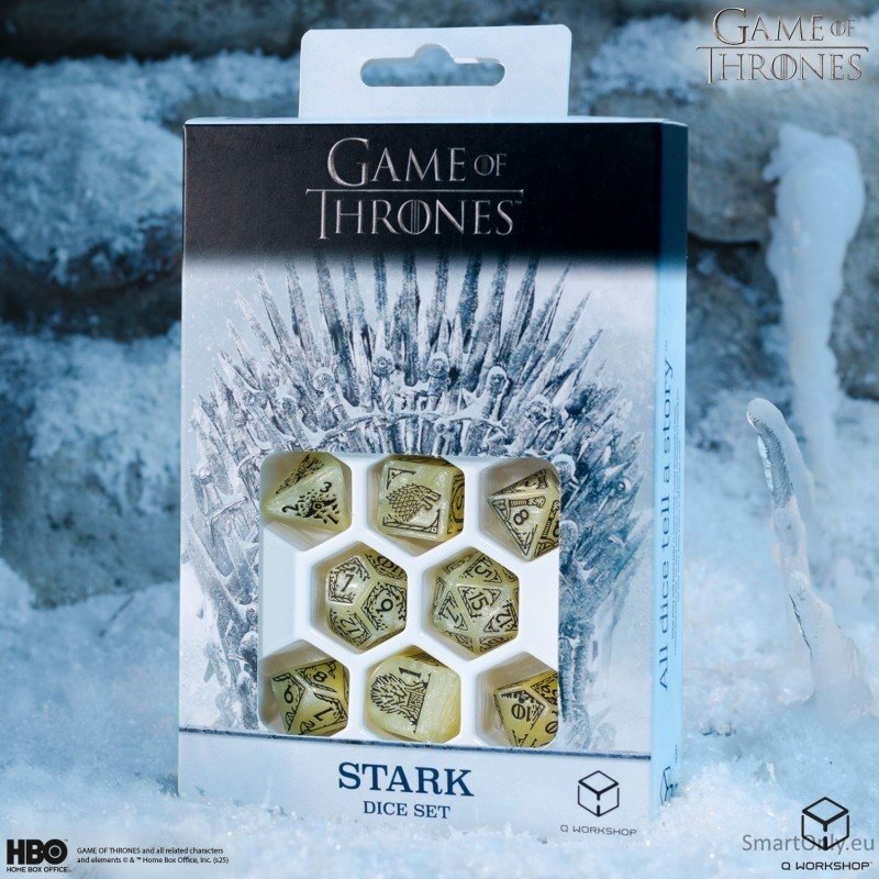 Game of Thrones. Stark kauliukų rinkinys Q-WORKSHOP 8 Game of Thrones. Stark kauliukų rinkinys Q-WORKSHOP 8