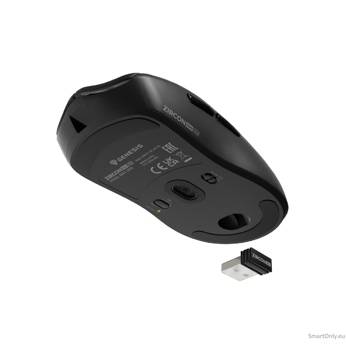 Genesis ZIRCON 500 G2 | Gaming Mouse | Wireless/Wired | 2.4 GHz, Bluetooth, USB | Black 2