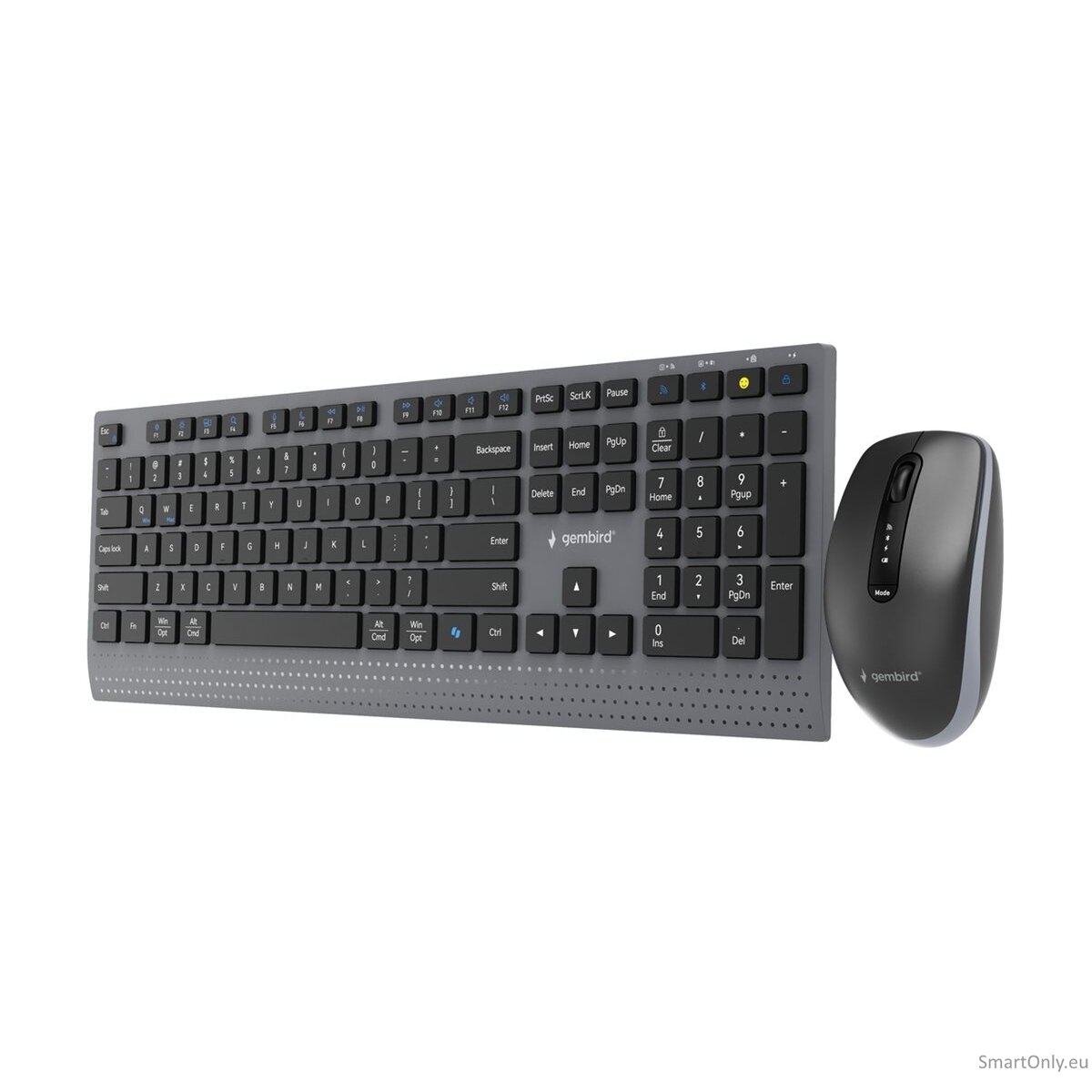Gembird KBS-WPS-02 Dual-mode slim wireless desktop set, 2.4G+BT, US layout | Gembird Gembird KBS-WPS-02 Dual-mode slim wireless desktop set, 2.4G+BT, US layout | Gembird