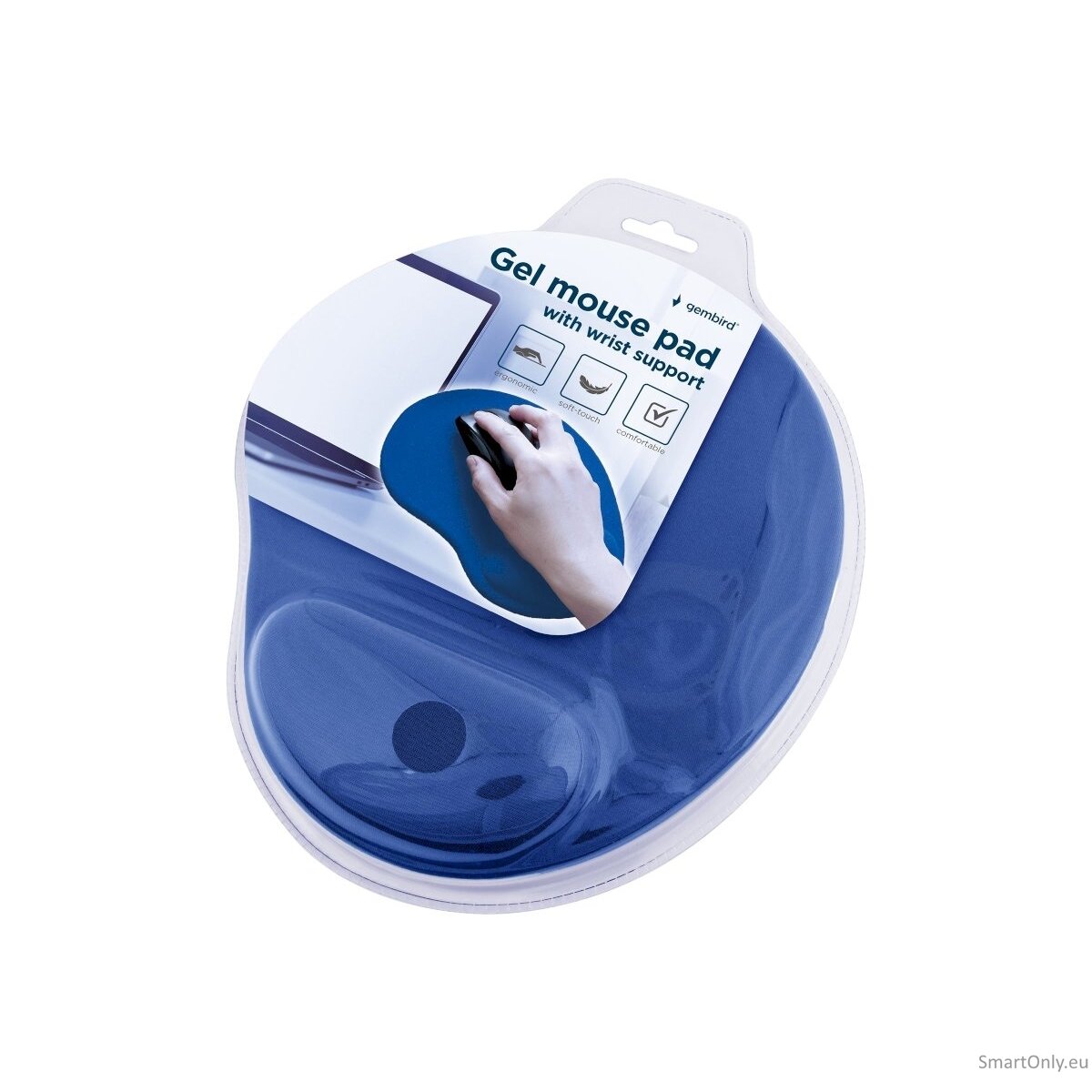 Gembird | MP-GEL-B Gel mouse pad with wrist support, blue | Gel mouse pad | Blue 4