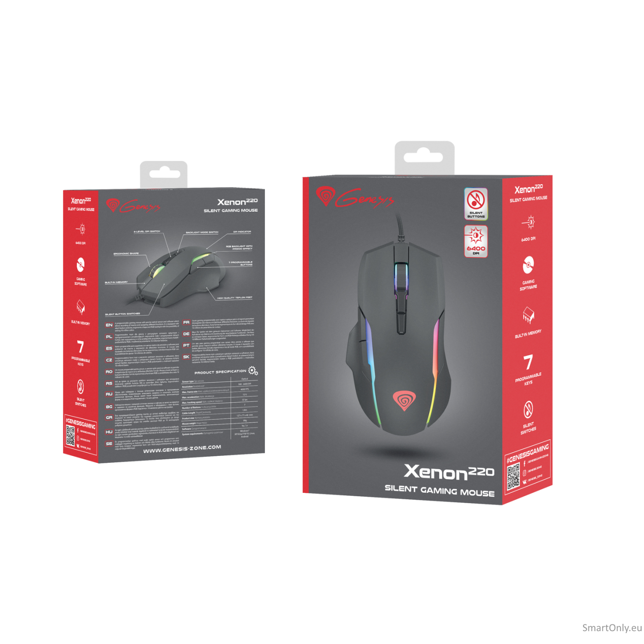 GENESIS Xenon 220 Gaming Mouse, 500 - 6400DPI, Wired, Black | Genesis 10 GENESIS Xenon 220 Gaming Mouse, 500 - 6400DPI, Wired, Black | Genesis 10