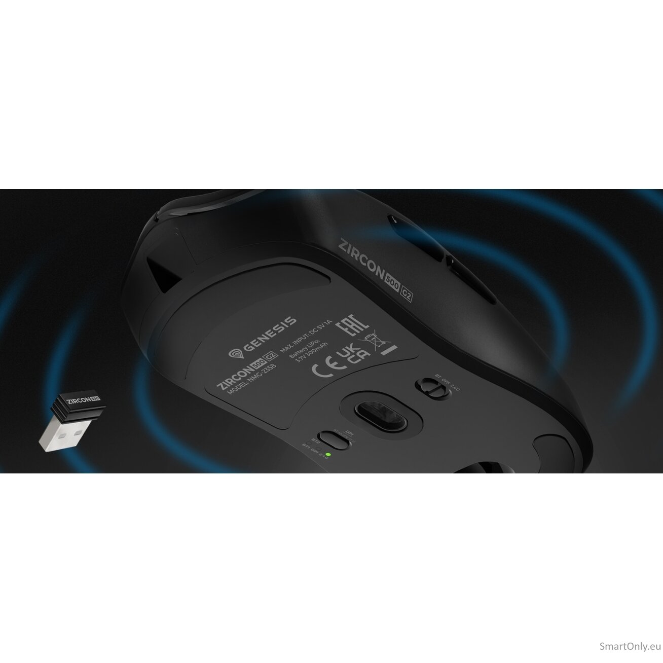 Genesis ZIRCON 500 G2 | Gaming Mouse | Wireless/Wired | 2.4 GHz, Bluetooth, USB | Black 6