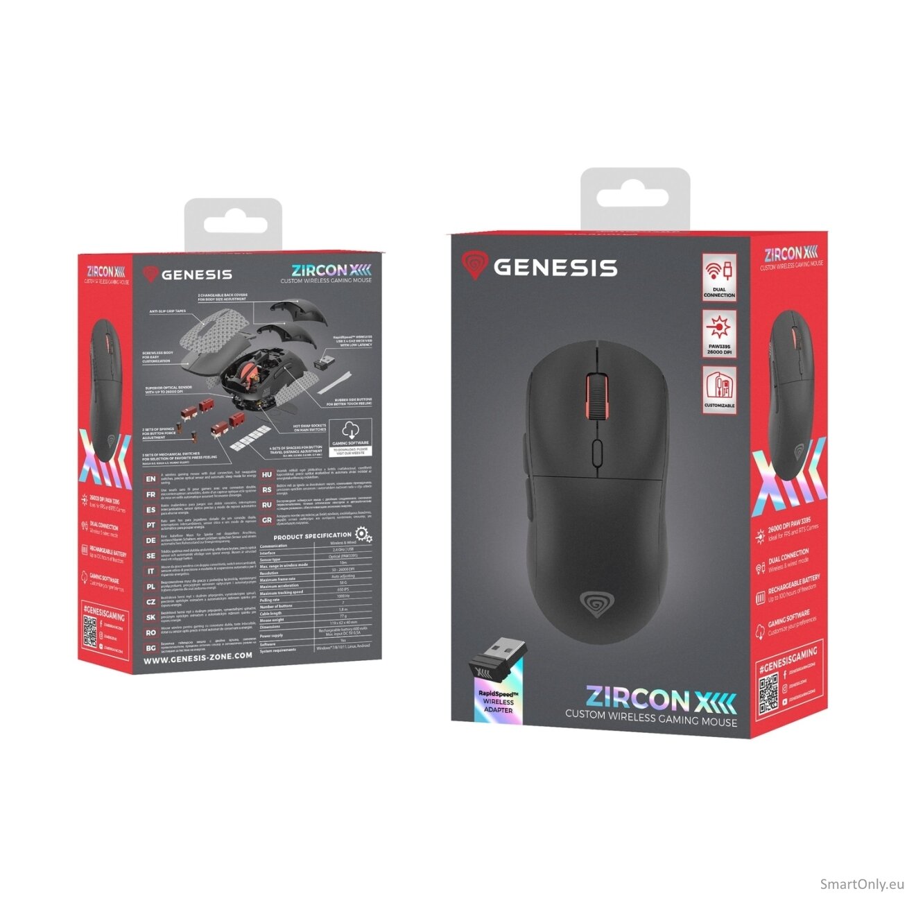 Genesis Zircon XIII Custom | Gaming Mouse | Wireless | 2.4 GHz, USB | Black 20 Genesis Zircon XIII Custom | Gaming Mouse | Wireless | 2.4 GHz, USB | Black 20