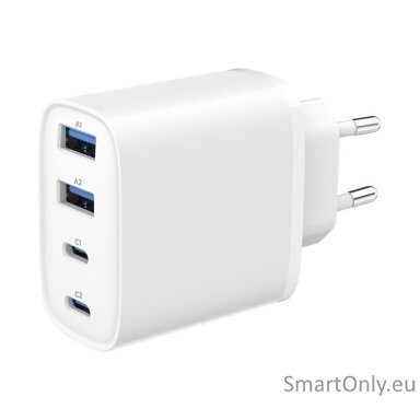 Gembird 4-port 40 W GaN USB PowerDelivery fast charger, White | TA-UC-2A2C-PD40-01-W | 2 x 4 pin USB Type A, 2 x 24 pin USB-C Gembird 4-port 40 W GaN USB PowerDelivery fast charger, White | TA-UC-2A2C-PD40-01-W | 2 x 4 pin USB Type A, 2 x 24 pin USB-C