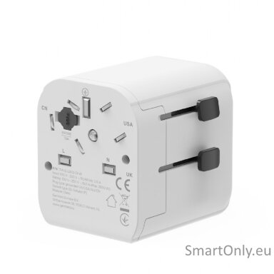 Gembird EU to Universal travel power adapter, 12W | TPA-EU2A12-01-W | 5 V Gembird EU to Universal travel power adapter, 12W | TPA-EU2A12-01-W | 5 V