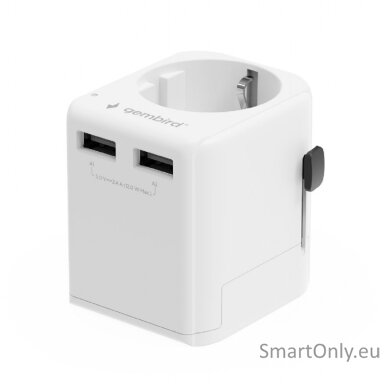 Gembird EU to Universal travel power adapter, 12W | TPA-EU2A12-01-W | 5 V Gembird EU to Universal travel power adapter, 12W | TPA-EU2A12-01-W | 5 V