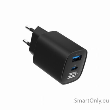 Gembird TA-UC-PDQC30LCD-BK-01 2-port 30W USB fast charger, LCD, black | Gembird Gembird TA-UC-PDQC30LCD-BK-01 2-port 30W USB fast charger, LCD, black | Gembird