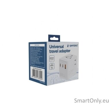 Gembird Universal travel power adapter | TPA-1A2C20-01-W | 20 W | Travel Adapter Gembird Universal travel power adapter | TPA-1A2C20-01-W | 20 W | Travel Adapter