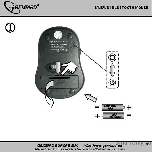 Gembird MUSWB2 6 button Optical Bluetooth mouse Black, Grey 1 Gembird MUSWB2 6 button Optical Bluetooth mouse Black, Grey 1