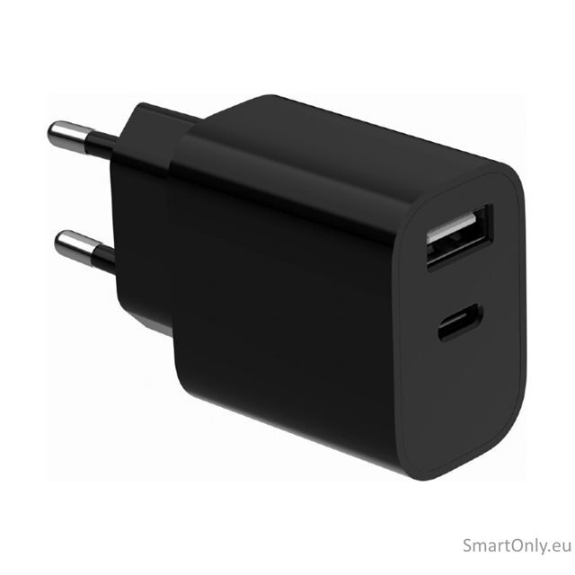 Gembird TA-UC-2AC12-01-BK 2-port universal USB charger (A+C), 2.4 A, black | Gembird
