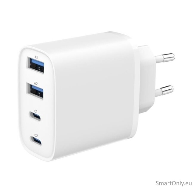 Gembird 4-port 40 W GaN USB PowerDelivery fast charger, White | TA-UC-2A2C-PD40-01-W | 2 x 4 pin USB Type A, 2 x 24 pin USB-C Gembird 4-port 40 W GaN USB PowerDelivery fast charger, White | TA-UC-2A2C-PD40-01-W | 2 x 4 pin USB Type A, 2 x 24 pin USB-C