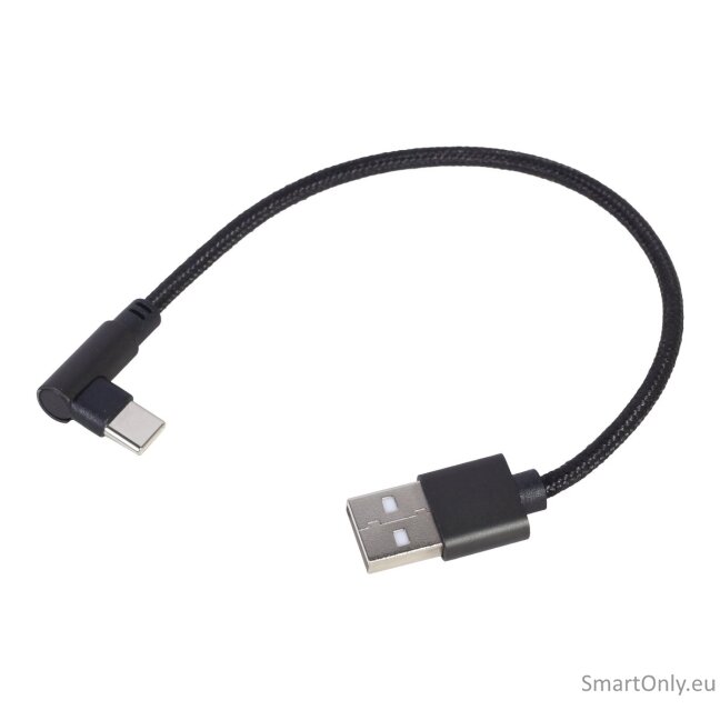 Gembird Angled USB Type-C charging and data cable CC-USB2-AMCML-0.2M 0.2 m, Black 2