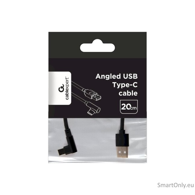 Gembird Angled USB Type-C charging and data cable CC-USB2-AMCML-0.2M 0.2 m, Black 4 Gembird Angled USB Type-C charging and data cable CC-USB2-AMCML-0.2M 0.2 m, Black 4