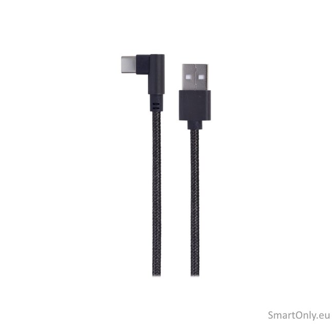 Gembird Angled USB Type-C charging and data cable CC-USB2-AMCML-0.2M 0.2 m, Black 1