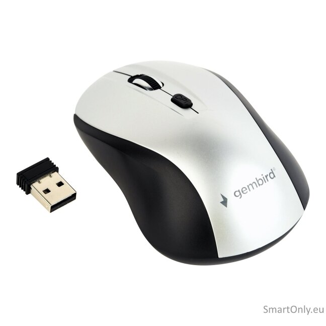 Gembird MUSW-4B-02-BS Wireless optical mouse, black/silver Gembird Gembird MUSW-4B-02-BS Wireless optical mouse, black/silver Gembird