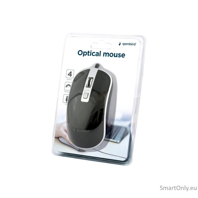Gembird Optical USB mouse MUS-4B-06-BS Optical mouse Black/Silver 6 Gembird Optical USB mouse MUS-4B-06-BS Optical mouse Black/Silver 6
