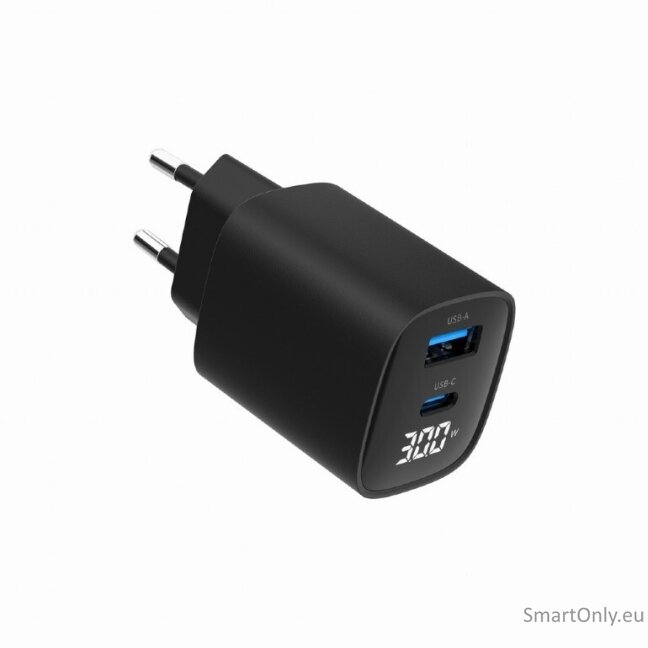 Gembird TA-UC-PDQC30LCD-BK-01 2-port 30W USB fast charger, LCD, black | Gembird Gembird TA-UC-PDQC30LCD-BK-01 2-port 30W USB fast charger, LCD, black | Gembird