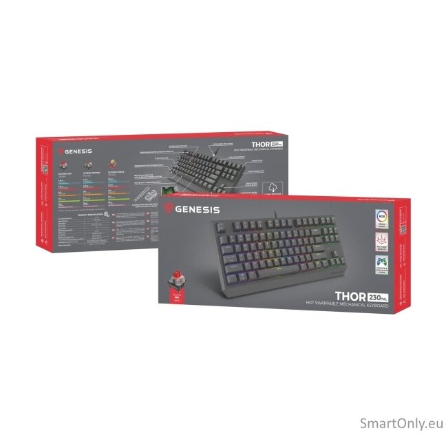Genesis | THOR 230 TKL | Mechanical Gaming Keyboard | Wired | US | Linear | Black | RGB 19 Genesis | THOR 230 TKL | Mechanical Gaming Keyboard | Wired | US | Linear | Black | RGB 19
