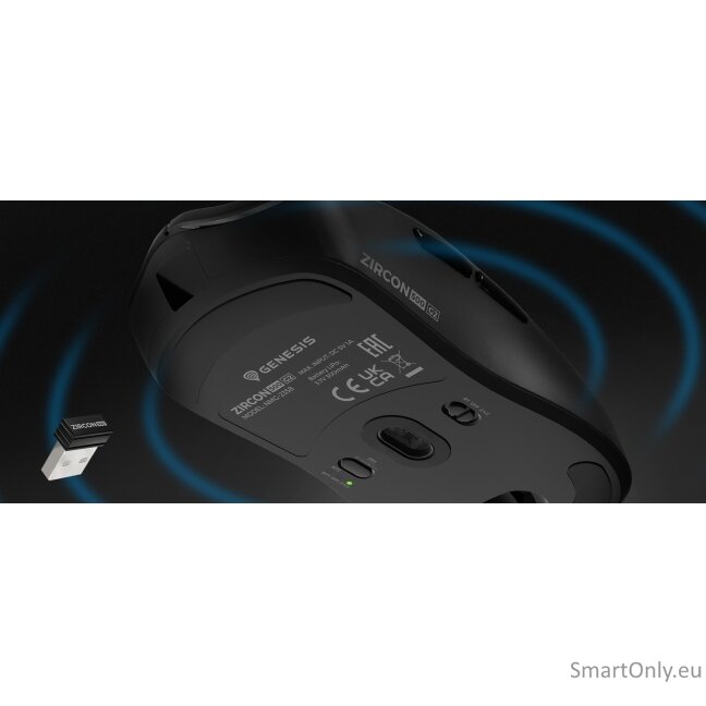 Genesis ZIRCON 500 G2 | Gaming Mouse | Wireless/Wired | 2.4 GHz, Bluetooth, USB | Black 6