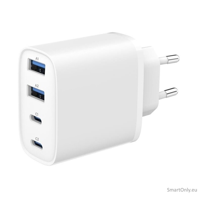Gembird 4-port 40 W GaN USB PowerDelivery fast charger, White | TA-UC-2A2C-PD40-01-W | 2 x 4 pin USB Type A, 2 x 24 pin USB-C Gembird 4-port 40 W GaN USB PowerDelivery fast charger, White | TA-UC-2A2C-PD40-01-W | 2 x 4 pin USB Type A, 2 x 24 pin USB-C