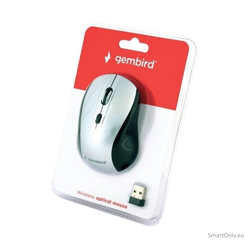 Gembird MUSW-4B-02-BS Wireless optical mouse, black/silver Gembird 1 Gembird MUSW-4B-02-BS Wireless optical mouse, black/silver Gembird 1