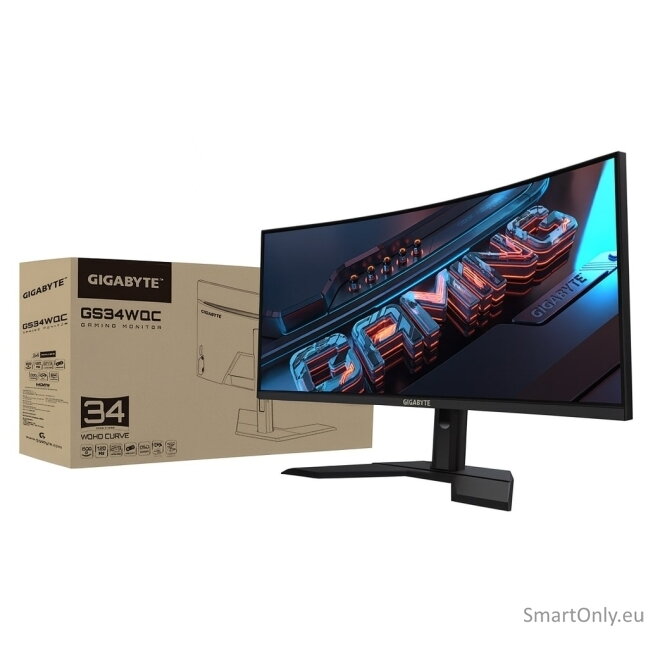 Gigabyte | GS34WQCA | 34 " | VA | WQHD | 120 Hz | 1 ms | 3440 x 1440 pixels | 300 cd/m² | HDMI ports quantity 2 | Black 8 Gigabyte | GS34WQCA | 34 " | VA | WQHD | 120 Hz | 1 ms | 3440 x 1440 pixels | 300 cd/m² | HDMI ports quantity 2 | Black 8