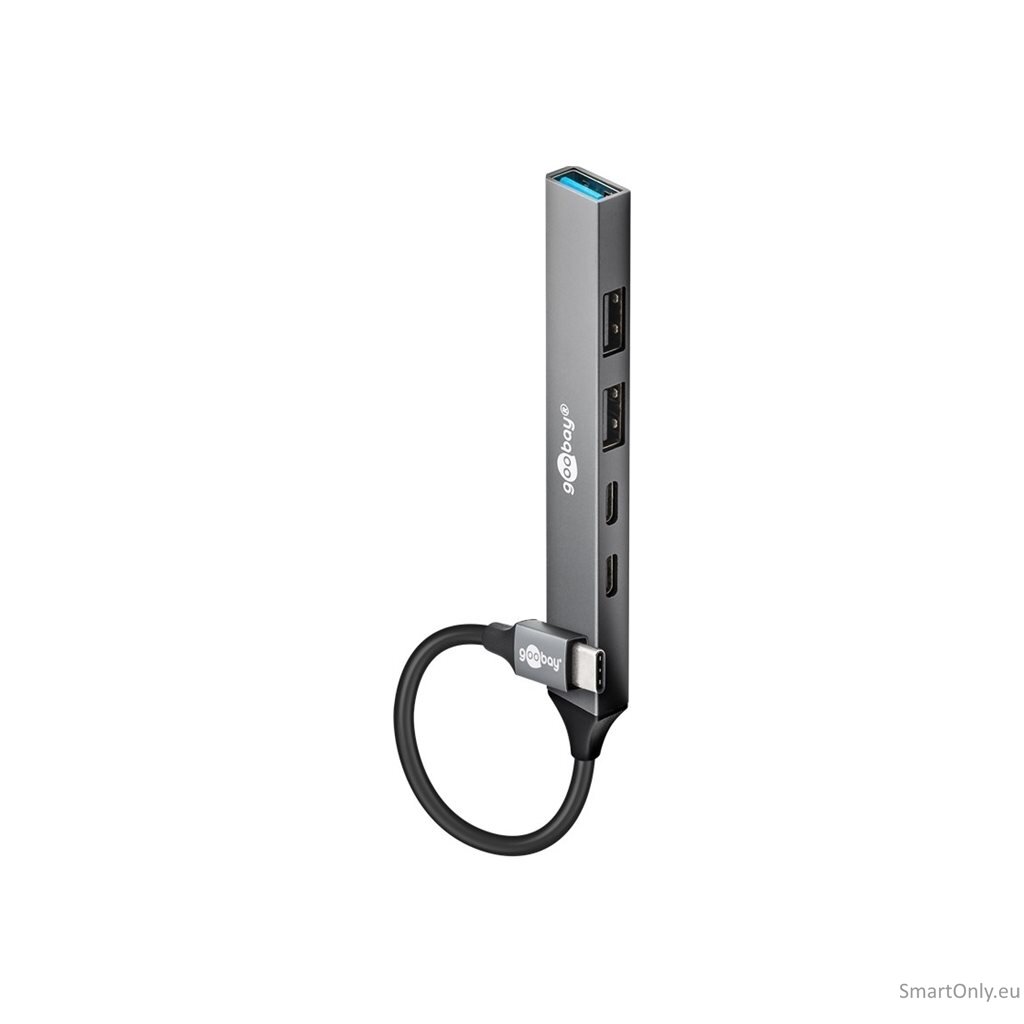Goobay Slim 5-Port USB Hub, USB-C to USB-C/USB-A, 5 Gbit/s | 74460 6 Goobay Slim 5-Port USB Hub, USB-C to USB-C/USB-A, 5 Gbit/s | 74460 6