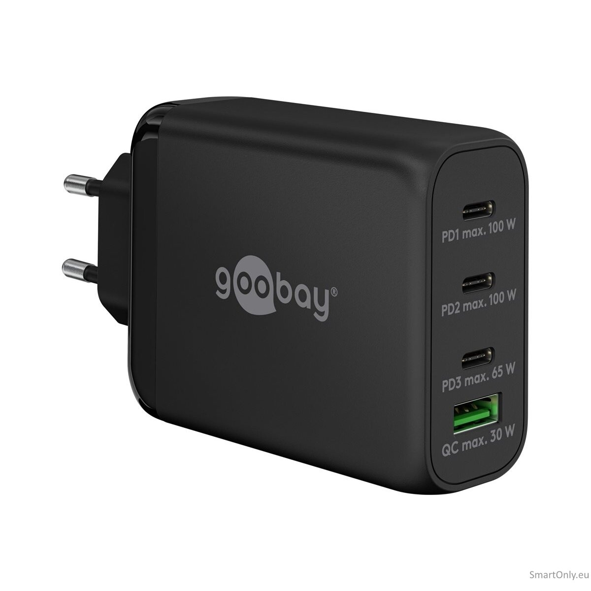 Goobay 65555 100 W USB-C PD GaN Multiport Fast Charger, Black 3 Goobay 65555 100 W USB-C PD GaN Multiport Fast Charger, Black 3