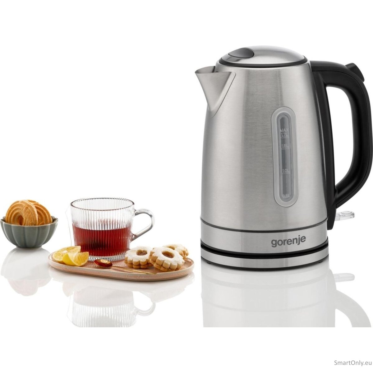 Gorenje Kettle | K17DS | Electric | 2200 W | 1.7 L | Stainless steel | 360° rotational base | Stainless steel 2 Gorenje Kettle | K17DS | Electric | 2200 W | 1.7 L | Stainless steel | 360° rotational base | Stainless steel 2