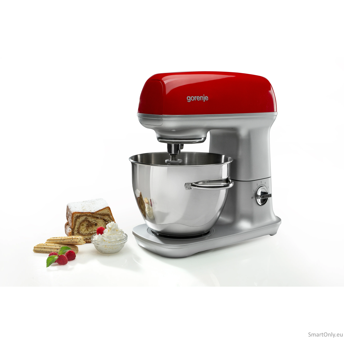 Gorenje Kitchen machine MMC1000RLR	 Number of speeds 7 1000 W Bowl capacity 4.5 L Meat mincer Stainless Steel/Red 1