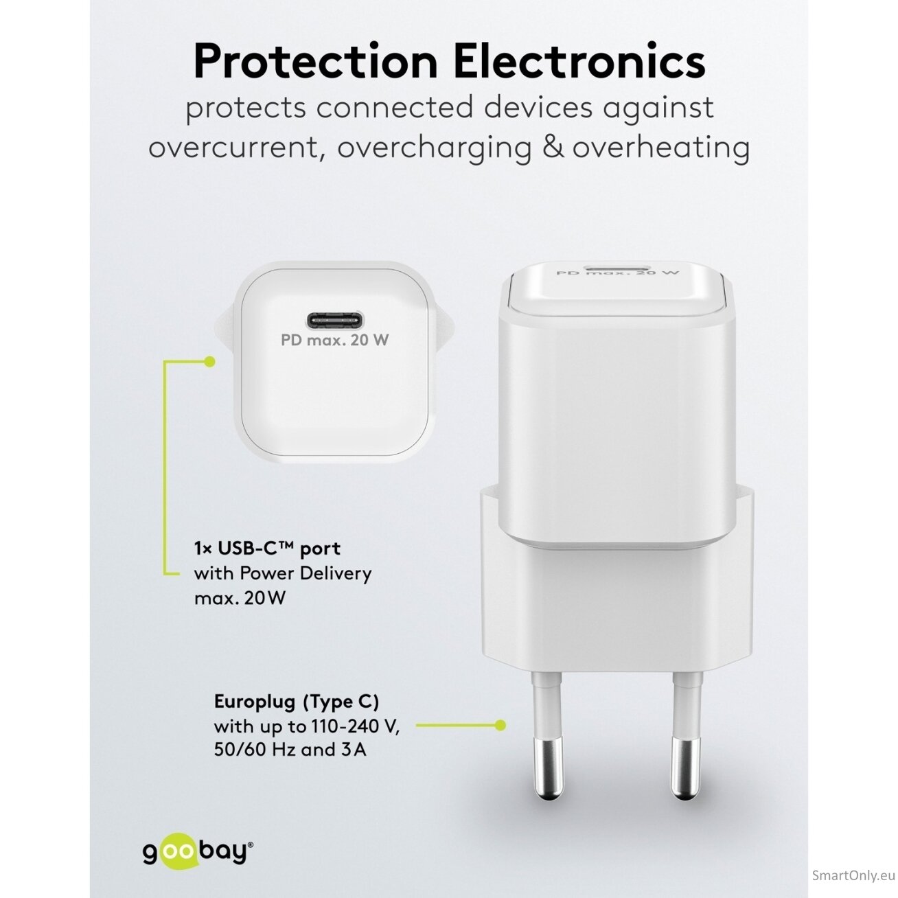 Goobay 20 W USB-C PD GaN Fast Charger Nano | USB-C 4 Goobay 20 W USB-C PD GaN Fast Charger Nano | USB-C 4