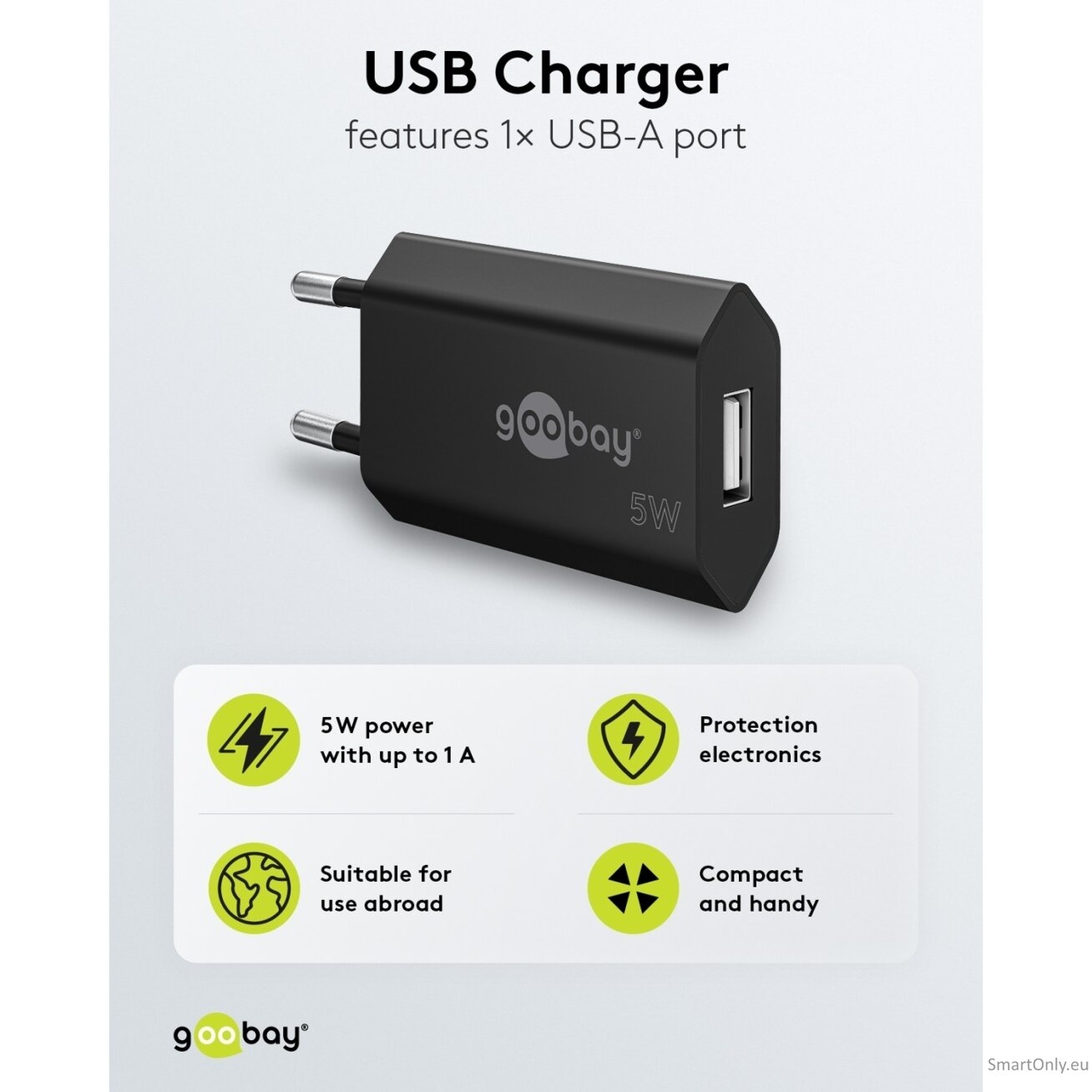 Goobay 44949 5 W USB-A Charger, Black 4