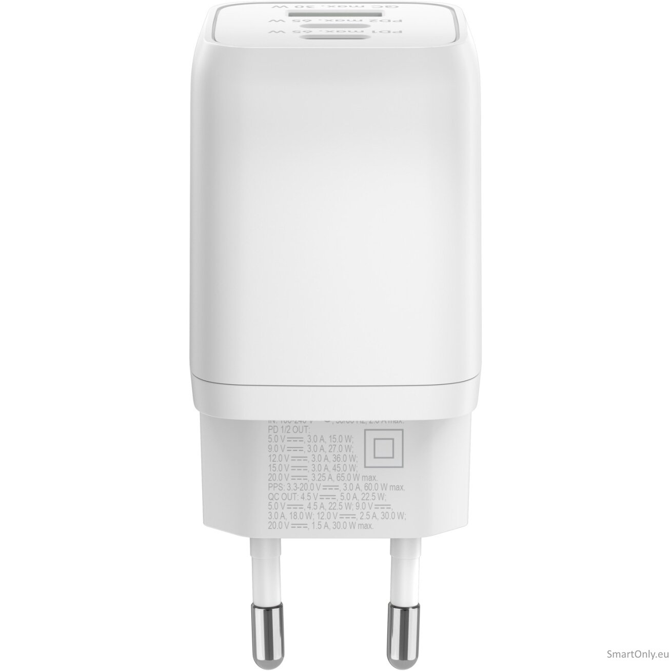 Goobay 65 W USB-C PD GaN Multiport Fast Charger Nano, White | Goobay | 65 W USB-C PD GaN Multiport Fast Charger Nano 2 Goobay 65 W USB-C PD GaN Multiport Fast Charger Nano, White | Goobay | 65 W USB-C PD GaN Multiport Fast Charger Nano 2