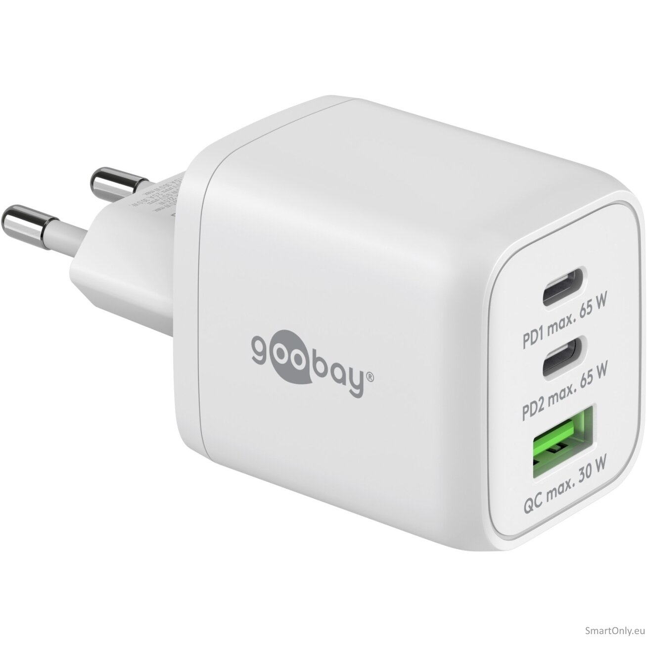 Goobay 65 W USB-C PD GaN Multiport Fast Charger Nano, White | Goobay | 65 W USB-C PD GaN Multiport Fast Charger Nano Goobay 65 W USB-C PD GaN Multiport Fast Charger Nano, White | Goobay | 65 W USB-C PD GaN Multiport Fast Charger Nano