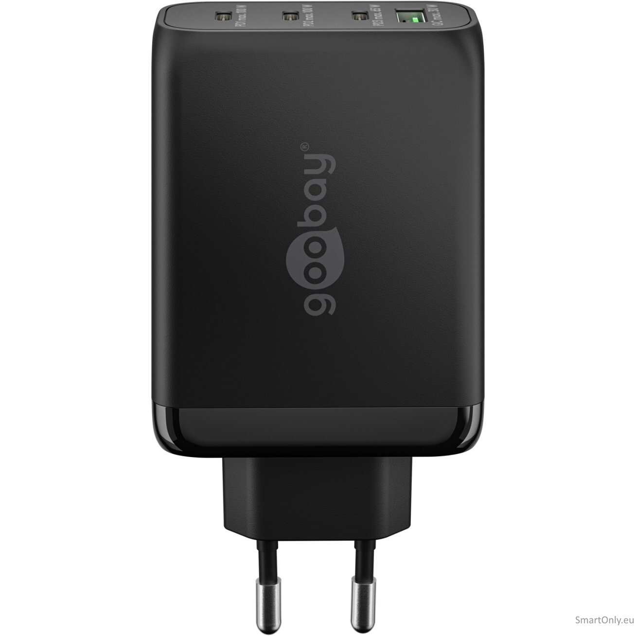 Goobay 65555 100 W USB-C PD GaN Multiport Fast Charger, Black Goobay 65555 100 W USB-C PD GaN Multiport Fast Charger, Black
