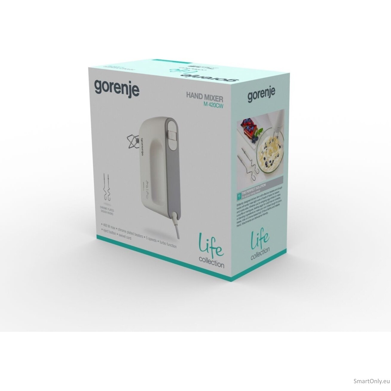 Gorenje | Mixer | M420CW | Hand Mixer | 450 W | Number of speeds 5 | Turbo mode | White