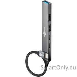 Goobay Slim 5-Port USB Hub, USB-C to USB-C/USB-A, 5 Gbit/s | 74460 Goobay Slim 5-Port USB Hub, USB-C to USB-C/USB-A, 5 Gbit/s | 74460