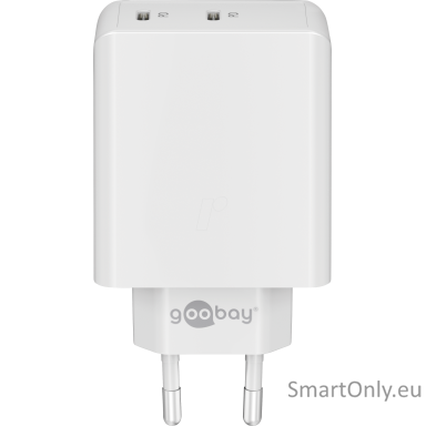 Goobay 61758 Dual USB-C PD Fast Charger (36 W), White Goobay