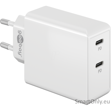 Goobay 61758 Dual USB-C PD Fast Charger (36 W), White Goobay