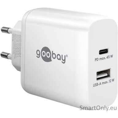 Goobay 65412 USB-C PD Dual Fast Charger (45 W), White Goobay