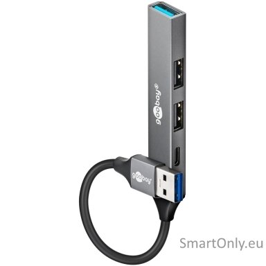 Goobay Slim 4-Port USB Hub, USB-A to USB-C/USB-A, 5 Gbit/s | 74458