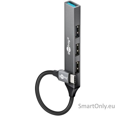 Goobay Slim 4-Port USB Hub, USB-C to USB-A, 5 Gbit/s | 74457