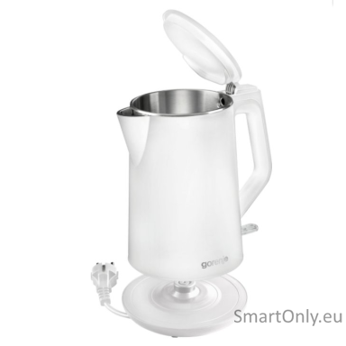 Gorenje Kettle K15DWW Electric 2200 W 1.5 L Plastic + metal 360° rotational base White Gorenje Kettle K15DWW Electric 2200 W 1.5 L Plastic + metal 360° rotational base White
