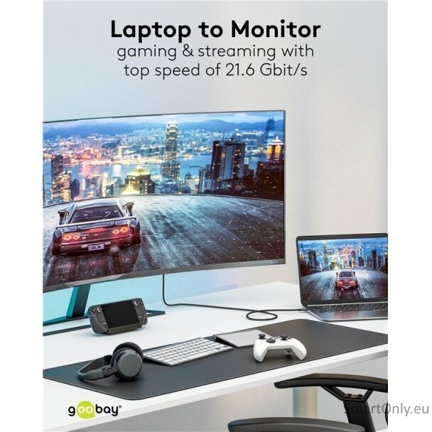 Goobay USB-C to DisplayPort Cable 4K at 60 Hz, 1 m | 75704 4